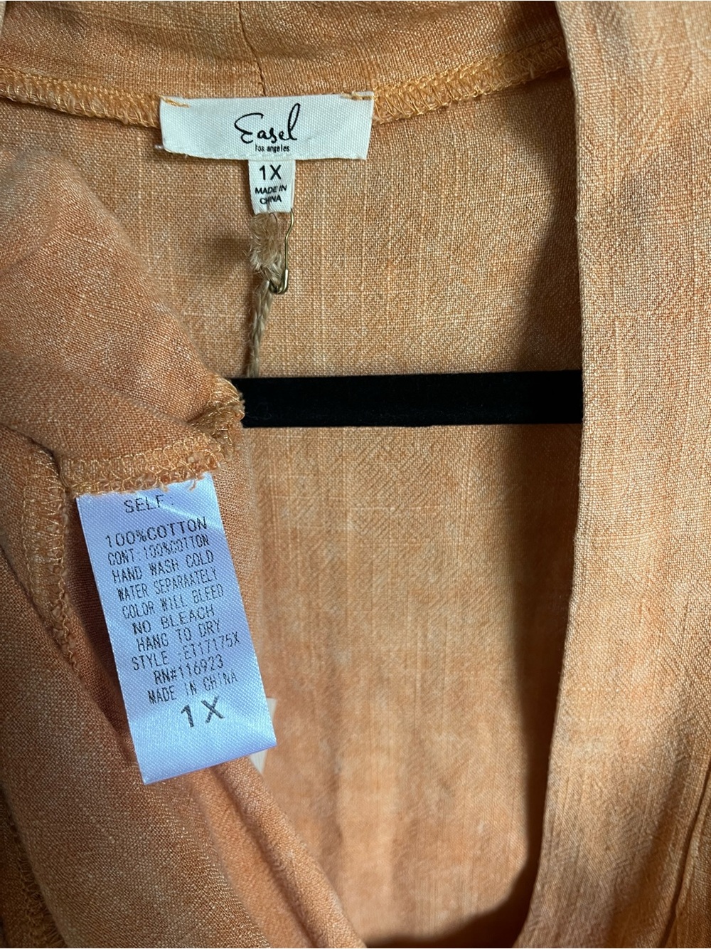 NWT easel Peach Embroidered Open-Front Kimono Jacket - Picture 4 of 4